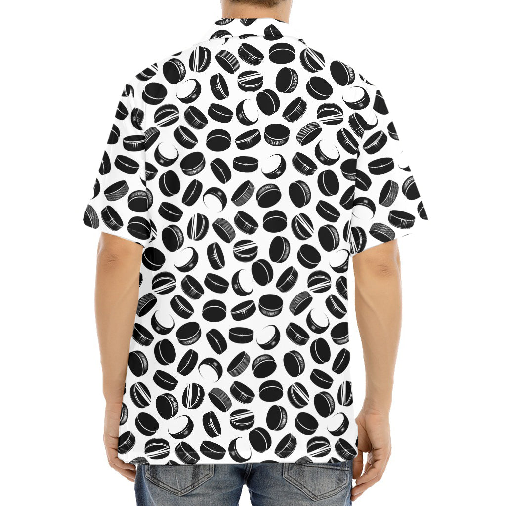 Hockey Puck Pattern Print Aloha Shirt