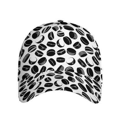 Hockey Puck Pattern Print Baseball Cap