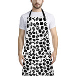 Hockey Puck Pattern Print Bib Apron With Pocket