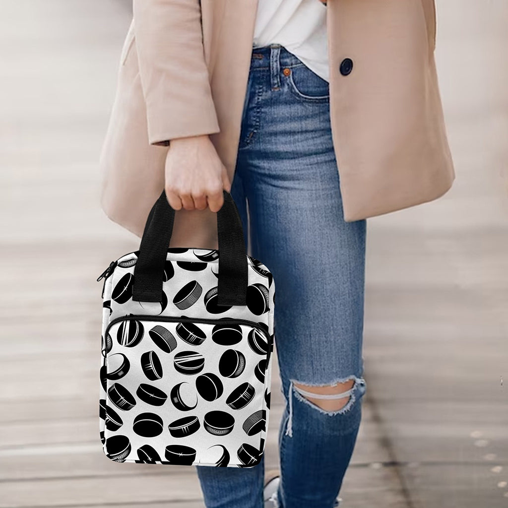 Hockey Puck Pattern Print Bible Tote Bag