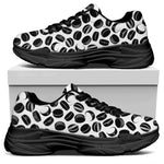 Hockey Puck Pattern Print Black Chunky Shoes