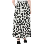 Hockey Puck Pattern Print Chiffon Maxi Skirt