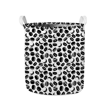 Hockey Puck Pattern Print Collapsible Laundry Basket