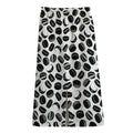 Hockey Puck Pattern Print Cotton Front Slit Maxi Skirt