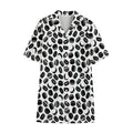 Hockey Puck Pattern Print Cotton Hawaiian Shirt