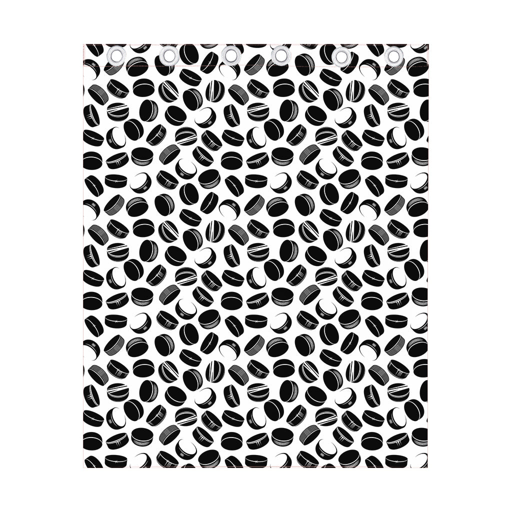 Hockey Puck Pattern Print Curtain