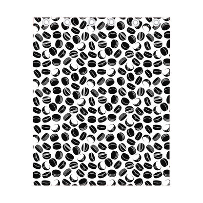 Hockey Puck Pattern Print Curtain