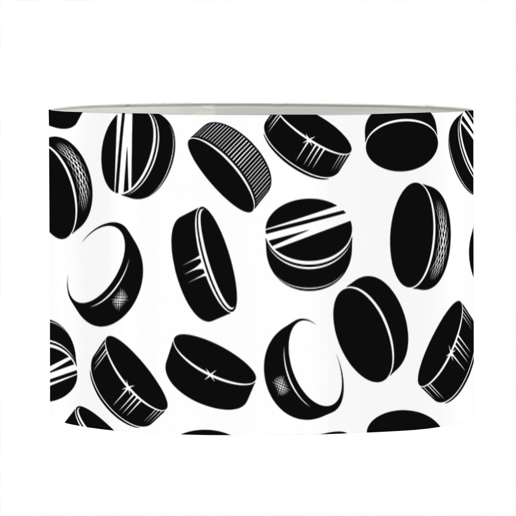 Hockey Puck Pattern Print Drum Lamp Shade