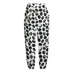 Hockey Puck Pattern Print Fleece Lined Knit Pants