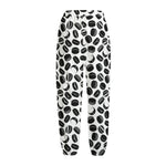 Hockey Puck Pattern Print Fleece Lined Knit Pants