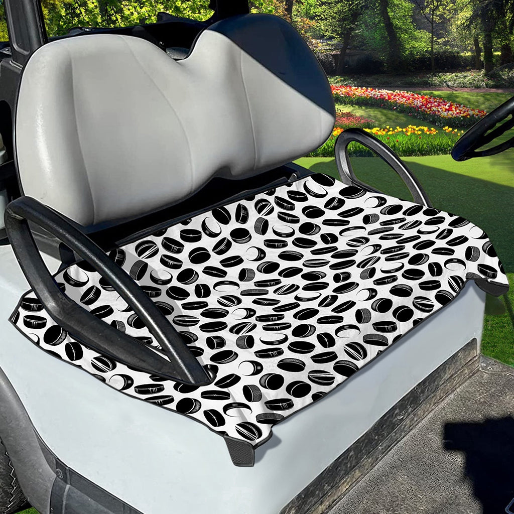 Hockey Puck Pattern Print Golf Cart Seat Cover