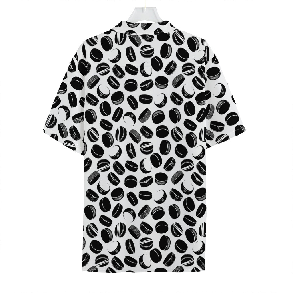 Hockey Puck Pattern Print Hawaiian Shirt