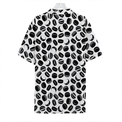 Hockey Puck Pattern Print Hawaiian Shirt