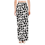Hockey Puck Pattern Print High Slit Maxi Skirt