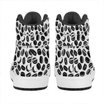 Hockey Puck Pattern Print High Top Leather Sneakers