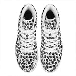 Hockey Puck Pattern Print High Top Leather Sneakers