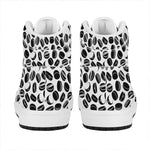 Hockey Puck Pattern Print High Top Leather Sneakers