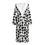 Hockey Puck Pattern Print Hooded Bathrobe
