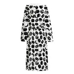 Hockey Puck Pattern Print Hooded Bathrobe