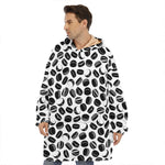 Hockey Puck Pattern Print Hoodie Blanket