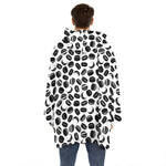 Hockey Puck Pattern Print Hoodie Blanket