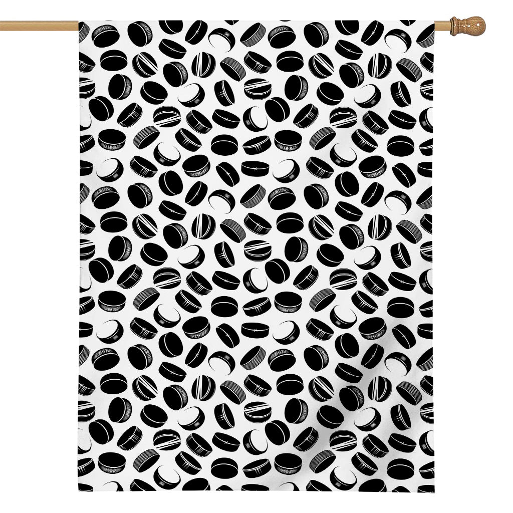 Hockey Puck Pattern Print House Flag