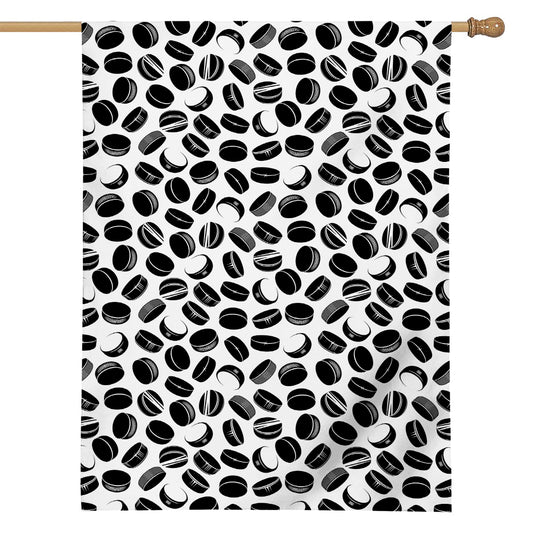 Hockey Puck Pattern Print House Flag