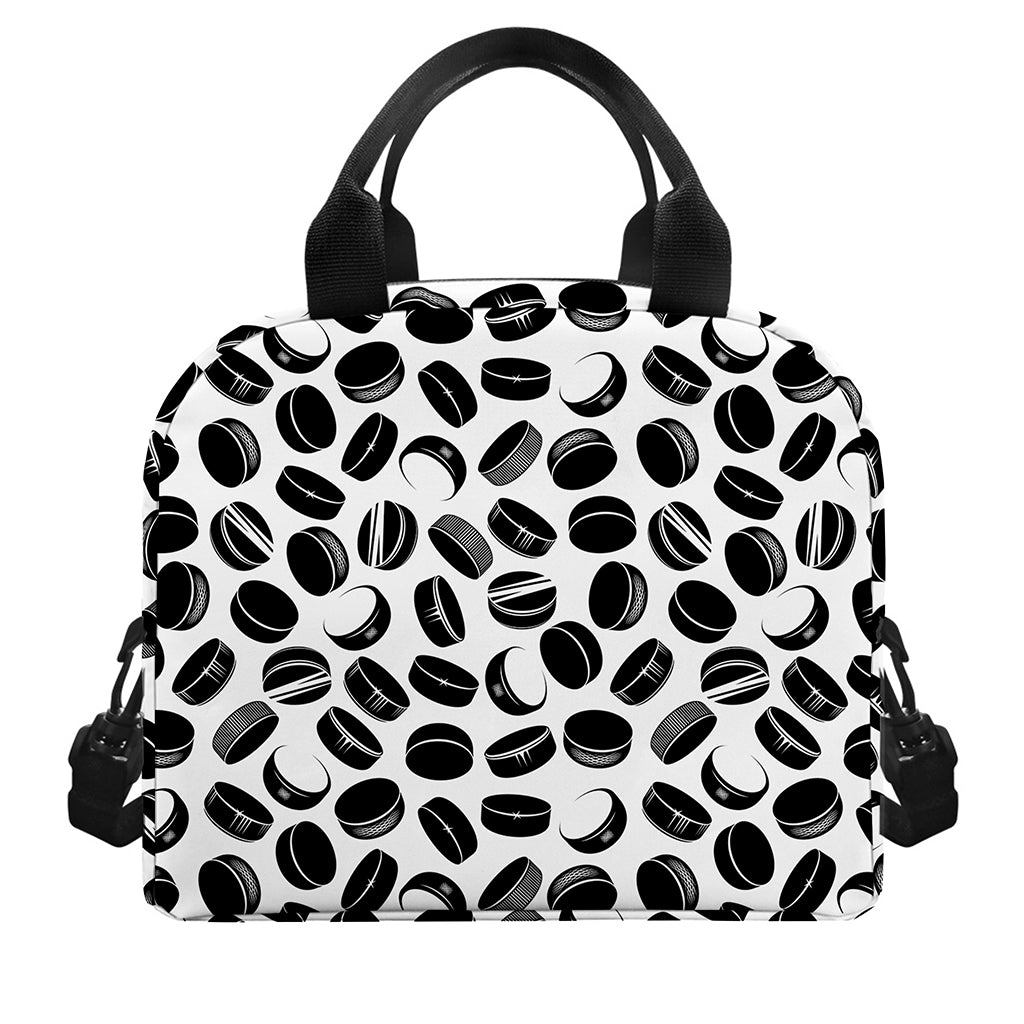 Hockey Puck Pattern Print Insulated Lunch Bag