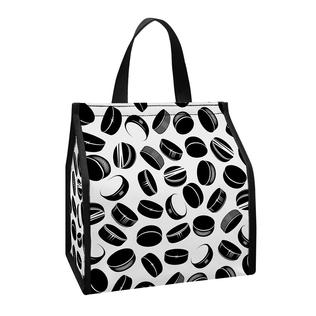Hockey Puck Pattern Print Insulated Lunch Tote