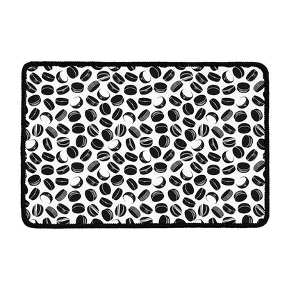 Hockey Puck Pattern Print Kitchen Mat
