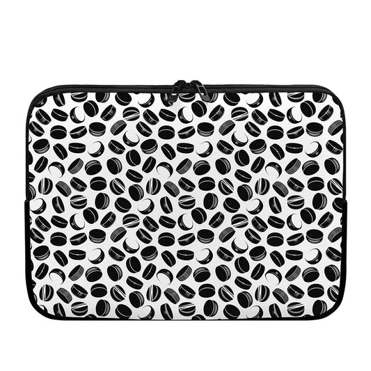 Hockey Puck Pattern Print Laptop Sleeve