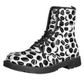 Hockey Puck Pattern Print Lace-Up Boots
