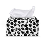 Hockey Puck Pattern Print Leather Tissue Box Cover