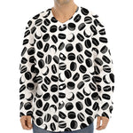 Hockey Puck Pattern Print Long Sleeve Baseball Jersey