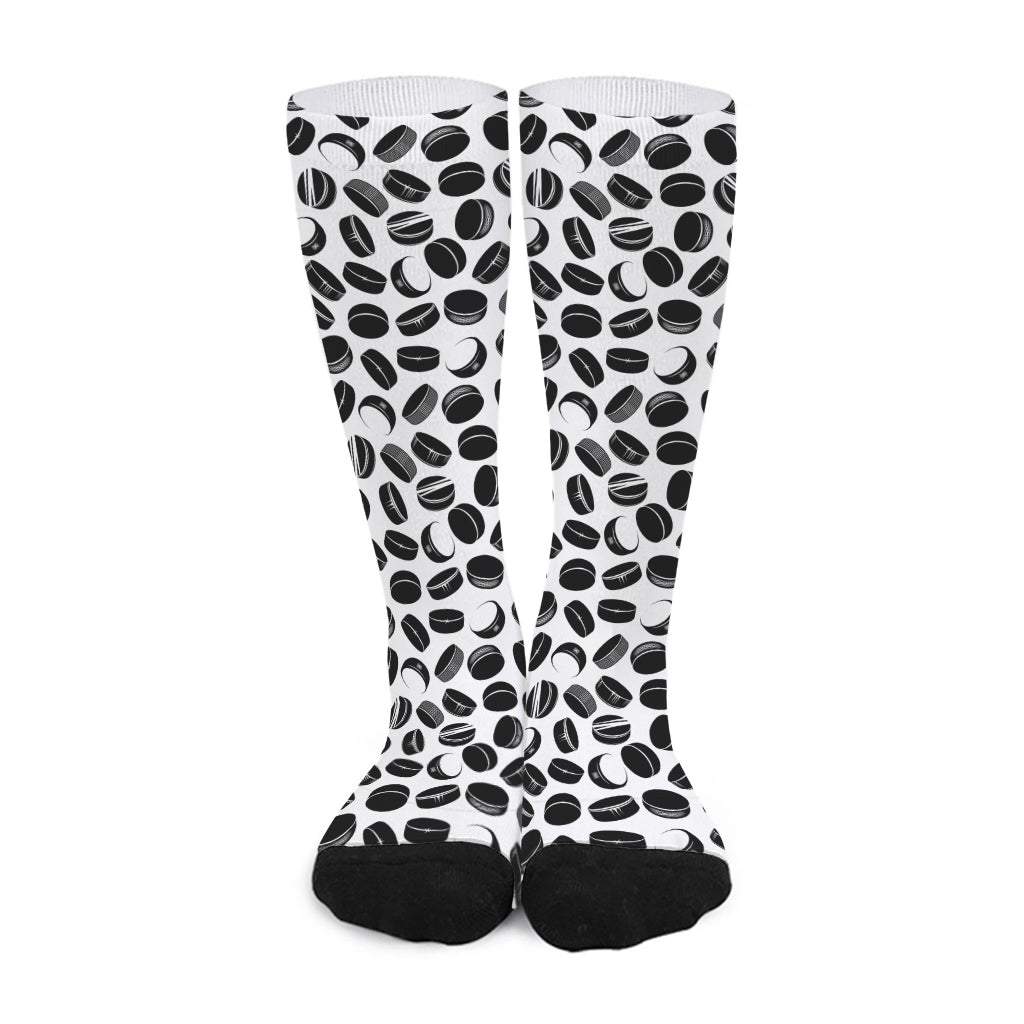 Hockey Puck Pattern Print Long Socks
