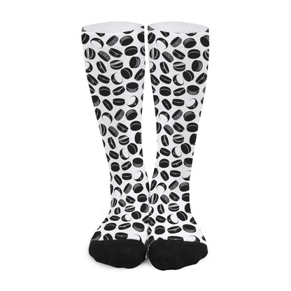 Hockey Puck Pattern Print Long Socks