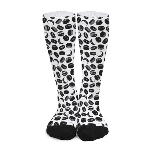 Hockey Puck Pattern Print Long Socks