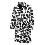 Hockey Puck Pattern Print Men's Bathrobe