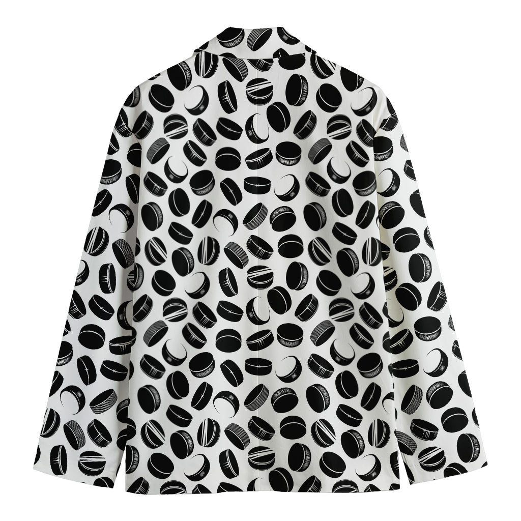 Hockey Puck Pattern Print Men's Blazer