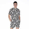 Hockey Puck Pattern Print Men's Romper