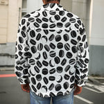 Hockey Puck Pattern Print Men's Shirt Jacket