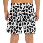 Hockey Puck Pattern Print Men's Split Running Shorts