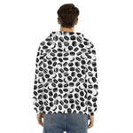 Hockey Puck Pattern Print Men's Velvet Pullover Hoodie