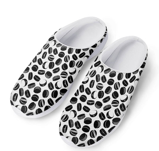 Hockey Puck Pattern Print Mesh Casual Shoes
