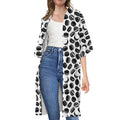 Hockey Puck Pattern Print Open Front Beach Cover Up