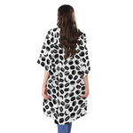 Hockey Puck Pattern Print Open Front Beach Cover Up