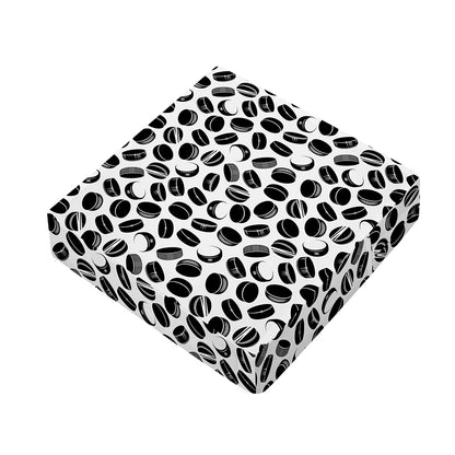 Hockey Puck Pattern Print Outdoor Seat Cushion Cover
