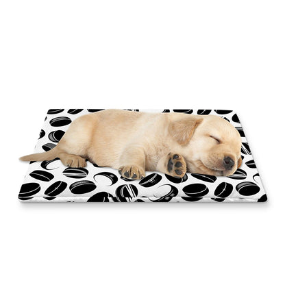 Hockey Puck Pattern Print Pet Cooling Mat Cover