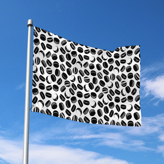 Hockey Puck Pattern Print Polyester Flag