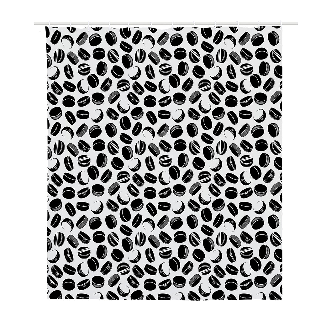 Hockey Puck Pattern Print Polyester Shower Curtain